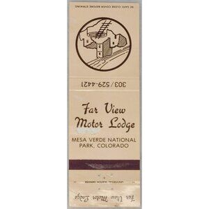 Vintage Matchbook Cover Far View Motor Lodge Mesa Verde National Park Colorado